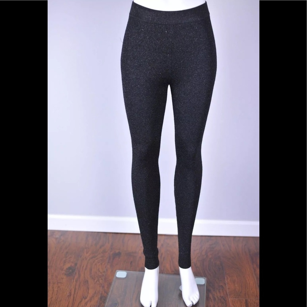 Black Champagne Metallic Legging Stretch